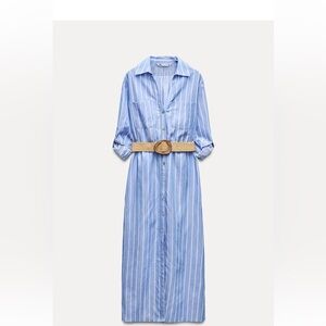 NWT- Striped Belted shirt dress